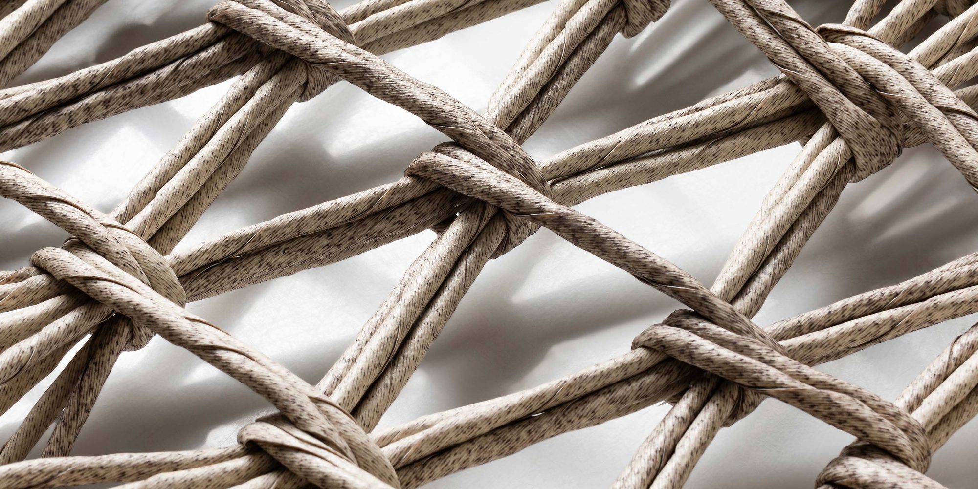Detail van handgevlochten rotan