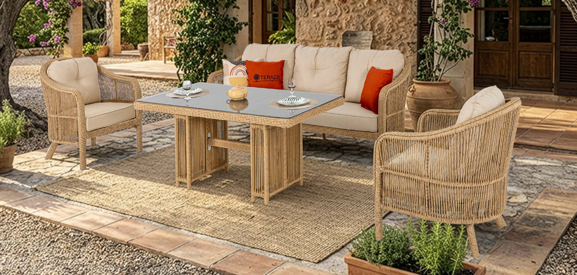 Lucca rattan loungeset